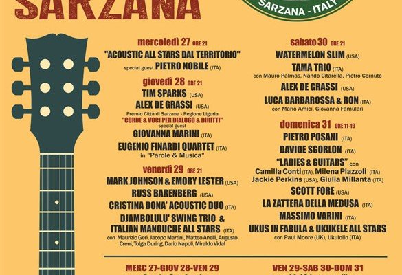 Tutto è pronto, da mercoledì 27 maggio parte la 18a edizione dell’Acoustic Guitar Meeting a Sarzana!